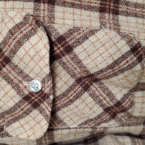 Vintafe Van Cort Flannel Wool Blend Plaid Button Front Shirt Jacket Shacket - Picture 3 of 6